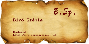 Biró Szénia névjegykártya